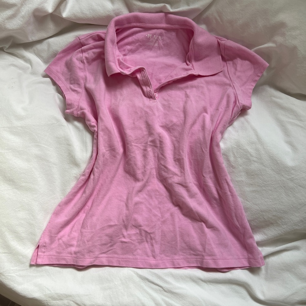 Pink Short Sleeve Polo Top